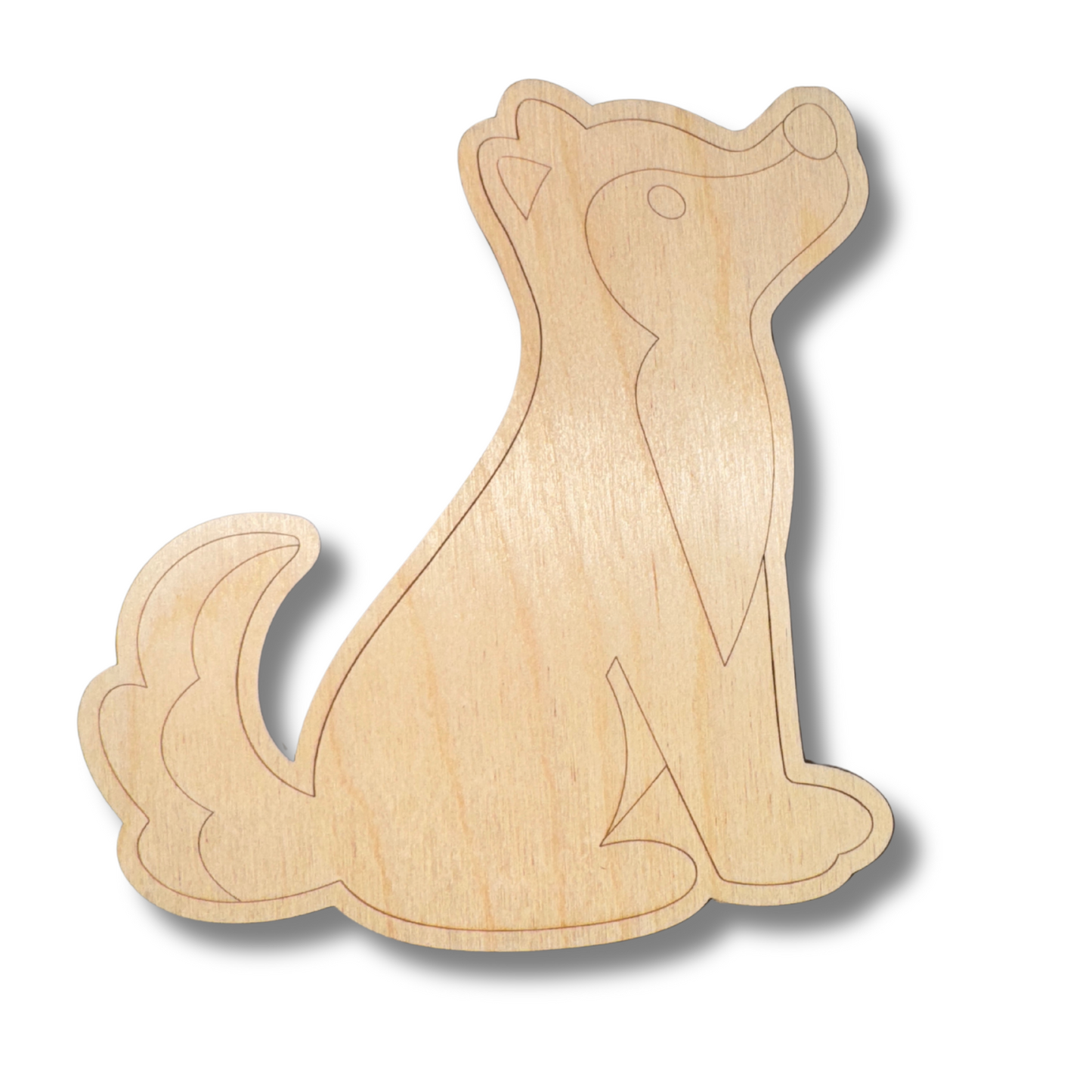 Unfinished Wood Etched Wolf Shape | Paint By Line Crafts | up to 30" DIY