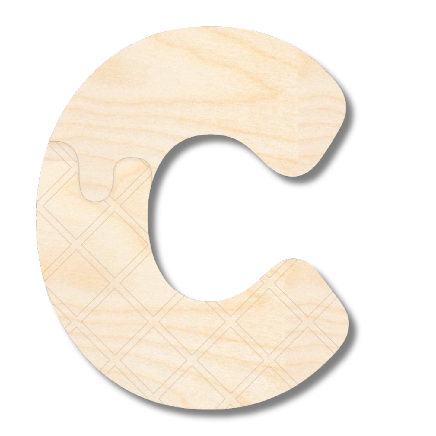 Unfinished Wood Layered Etched Themed Letters | Ice Cream | A-Z | 2 Piece | up to 24"