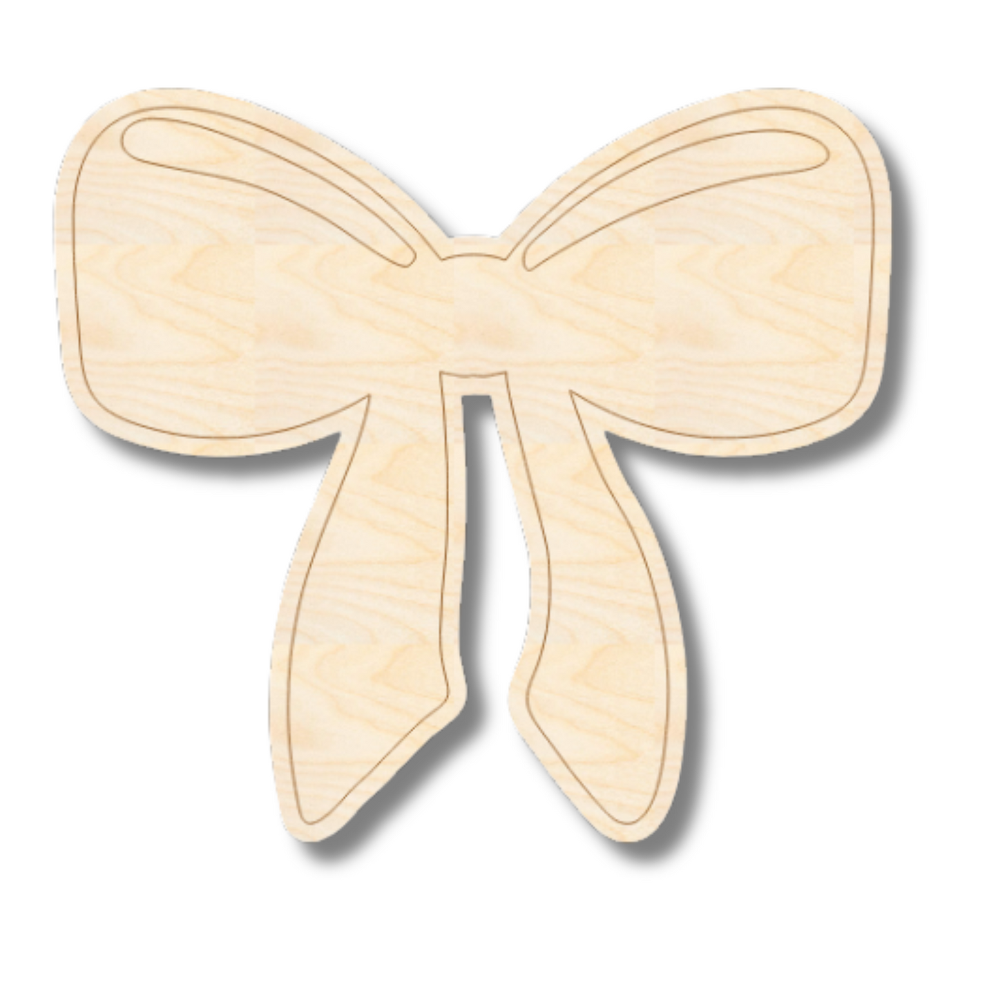 Unfinished Wood Etched Bow Shape | Paint By Line Crafts | up to 30" DIY