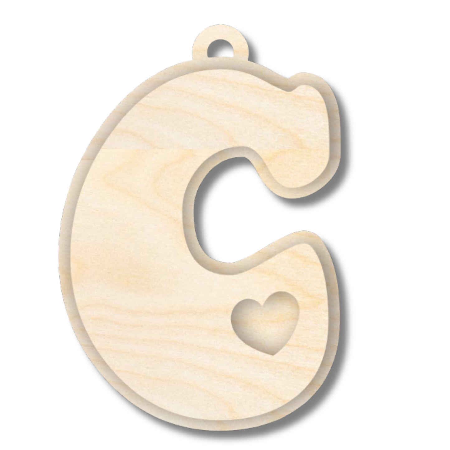 Unfinished Wood Layered Letter Valentines Tags | A-Z | 2 Piece | 6" Tall | 1/8" Wood | Wood Craft DIY