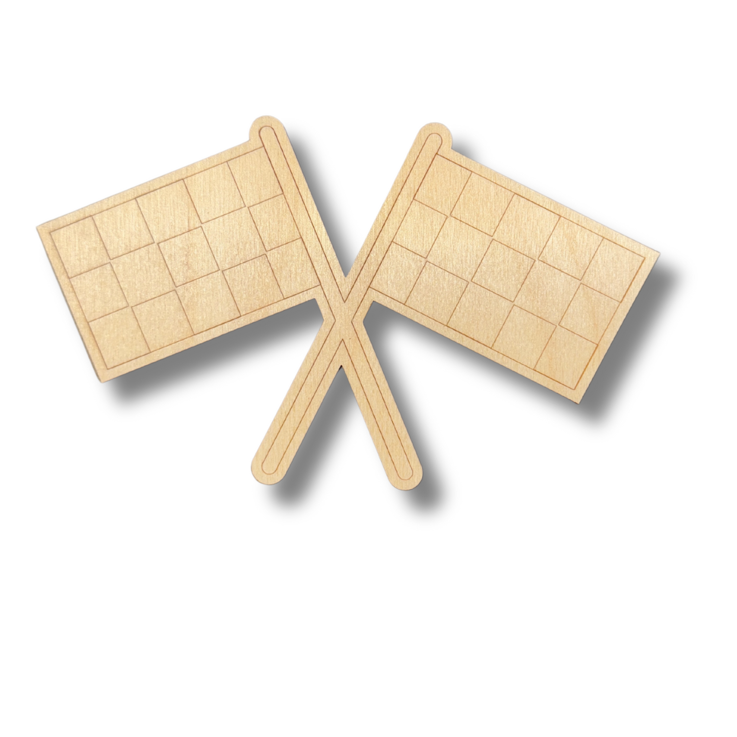 Unfinished Wood Etched Racing Flags Shape | Paint By Line Crafts | up to 30" DIY