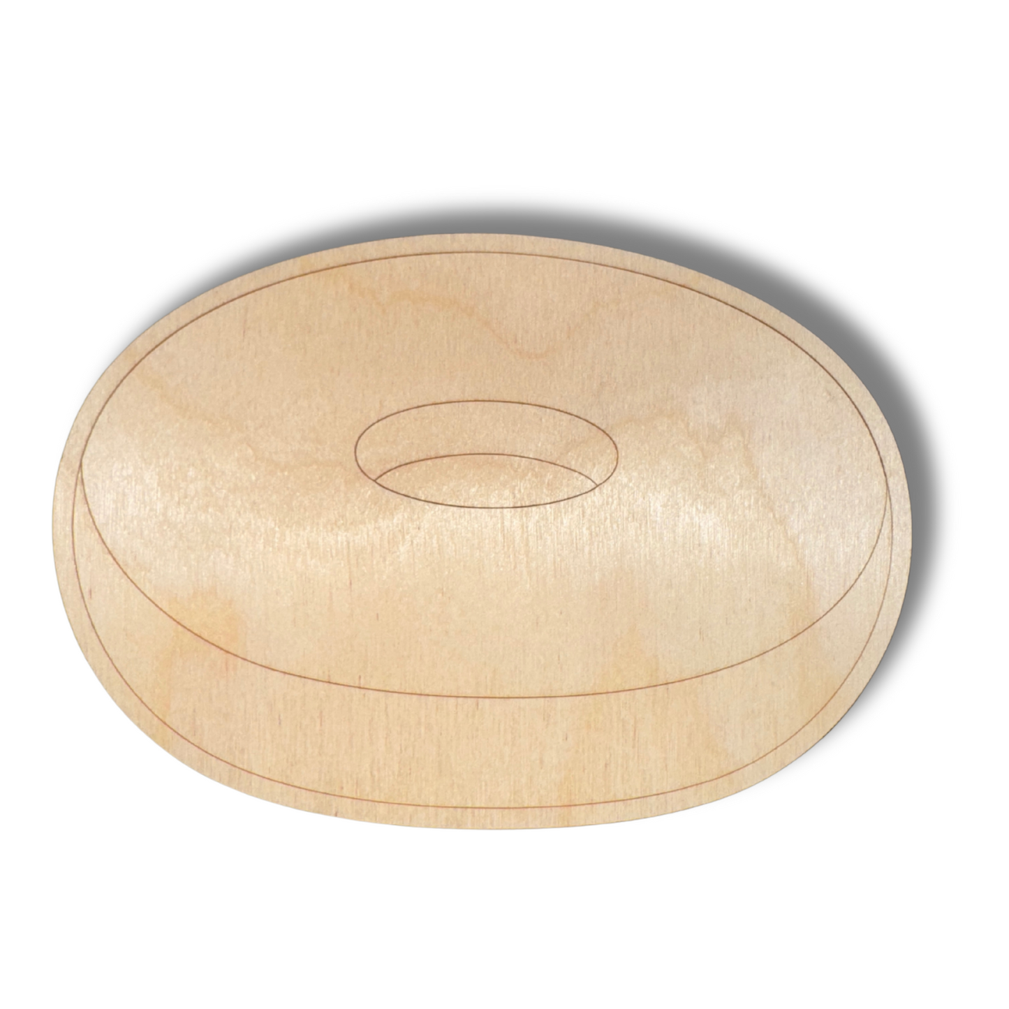 Unfinished Wood Etched Bagel Shape | Paint By Line Crafts | up to 30" DIY