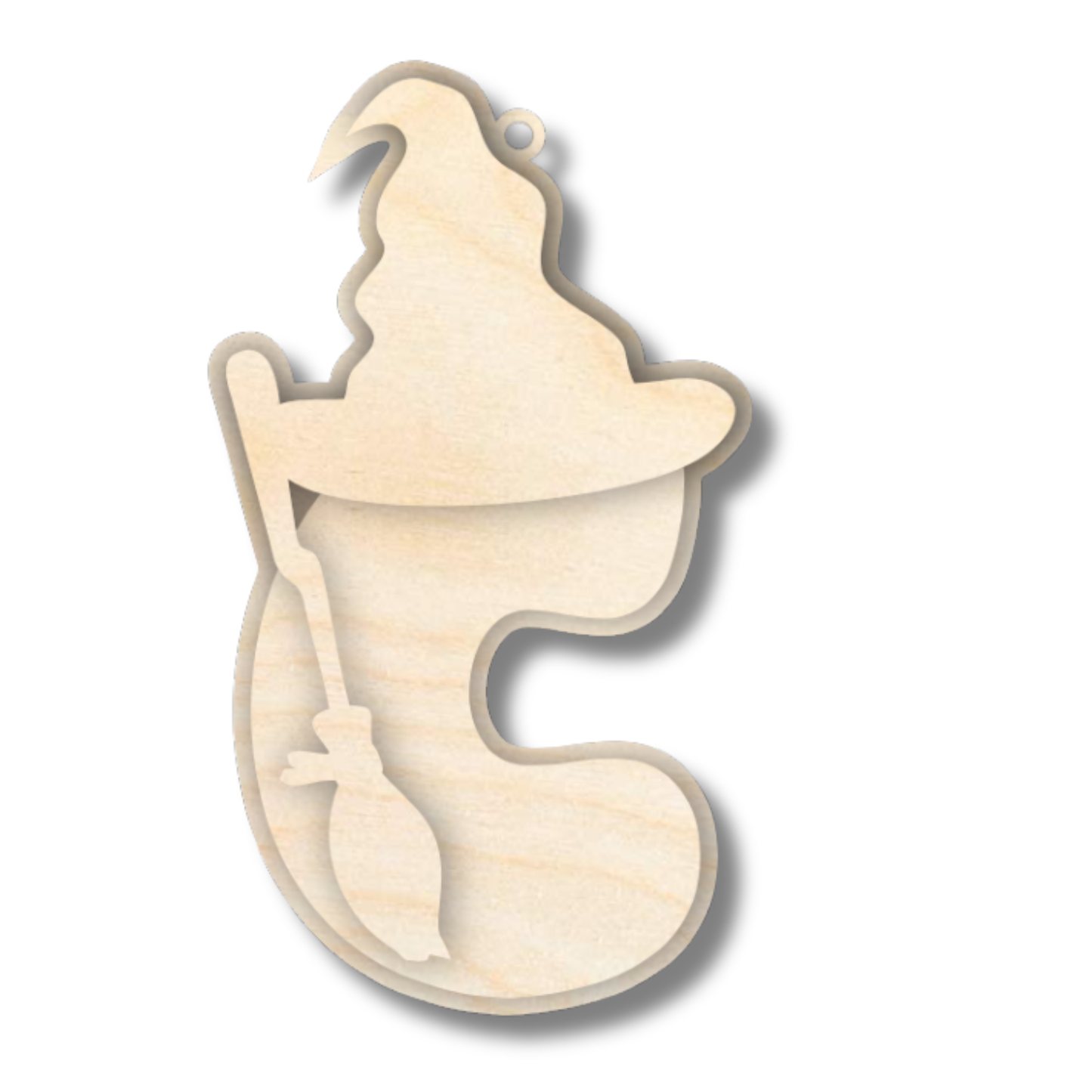 Unfinished Wood Layered Letter Halloween Witch Tags | A-Z | 3 Piece | 6" Tall | 1/8" Wood | Wood Craft DIY