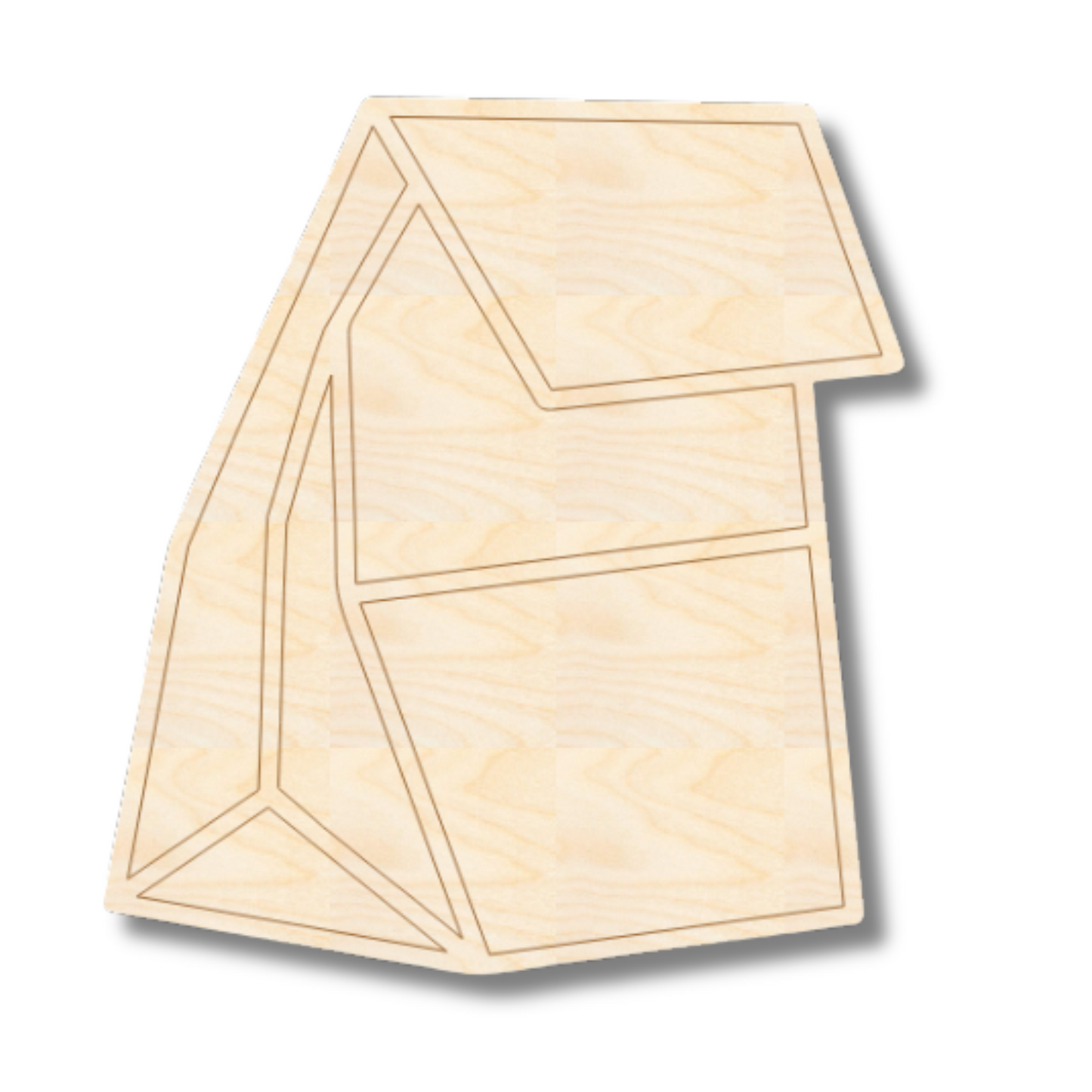 Unfinished Wood Etched Paper Bag Shape | Paint By Line Crafts | up to 30" DIY