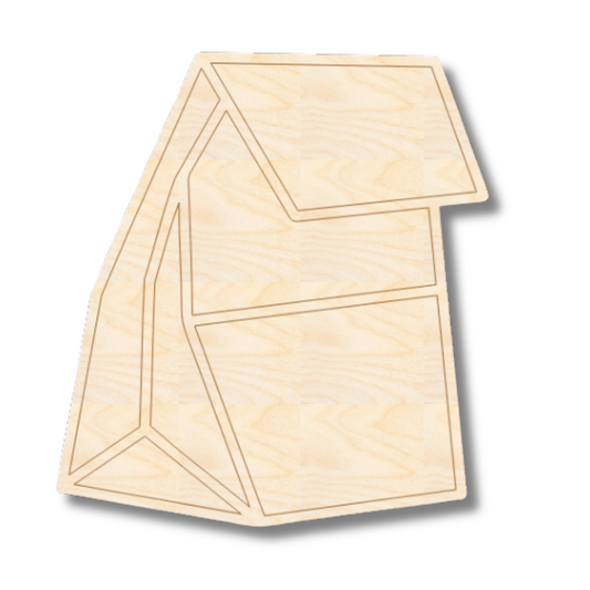 Unfinished Wood Etched Paper Bag Shape | Paint By Line Crafts | up to 30" DIY