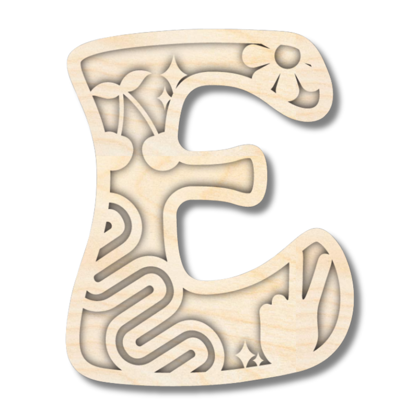 Unfinished Wood Layered Themed Letters | Groovy | A-Z | 2 Piece | up to 24"
