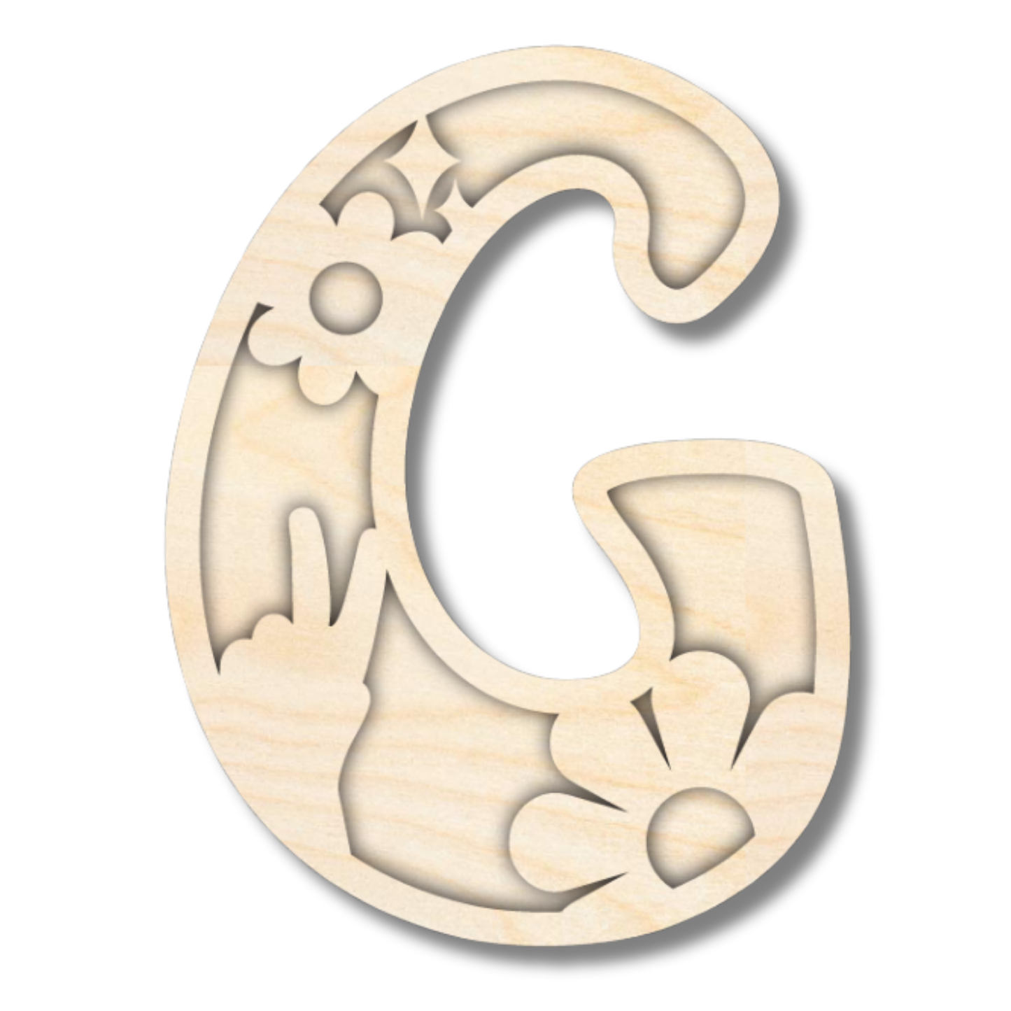 Unfinished Wood Layered Themed Letters | Groovy | A-Z | 2 Piece | up to 24"