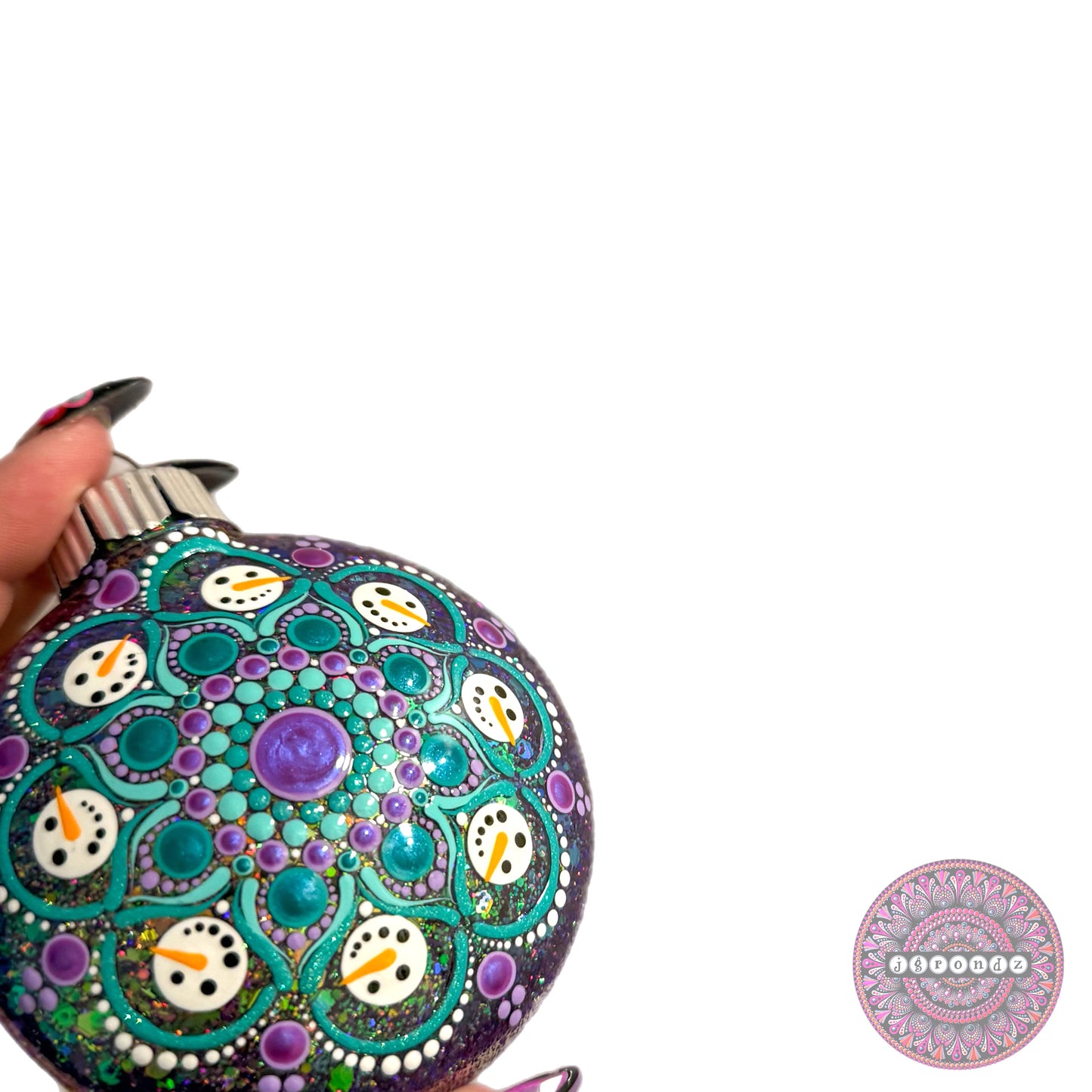 3” Snowman Mandala Glitter Ornament