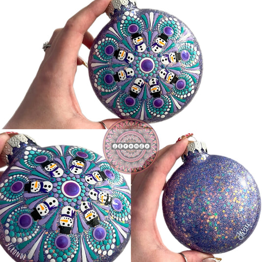 4” Snowman Mandala Glitter Ornament