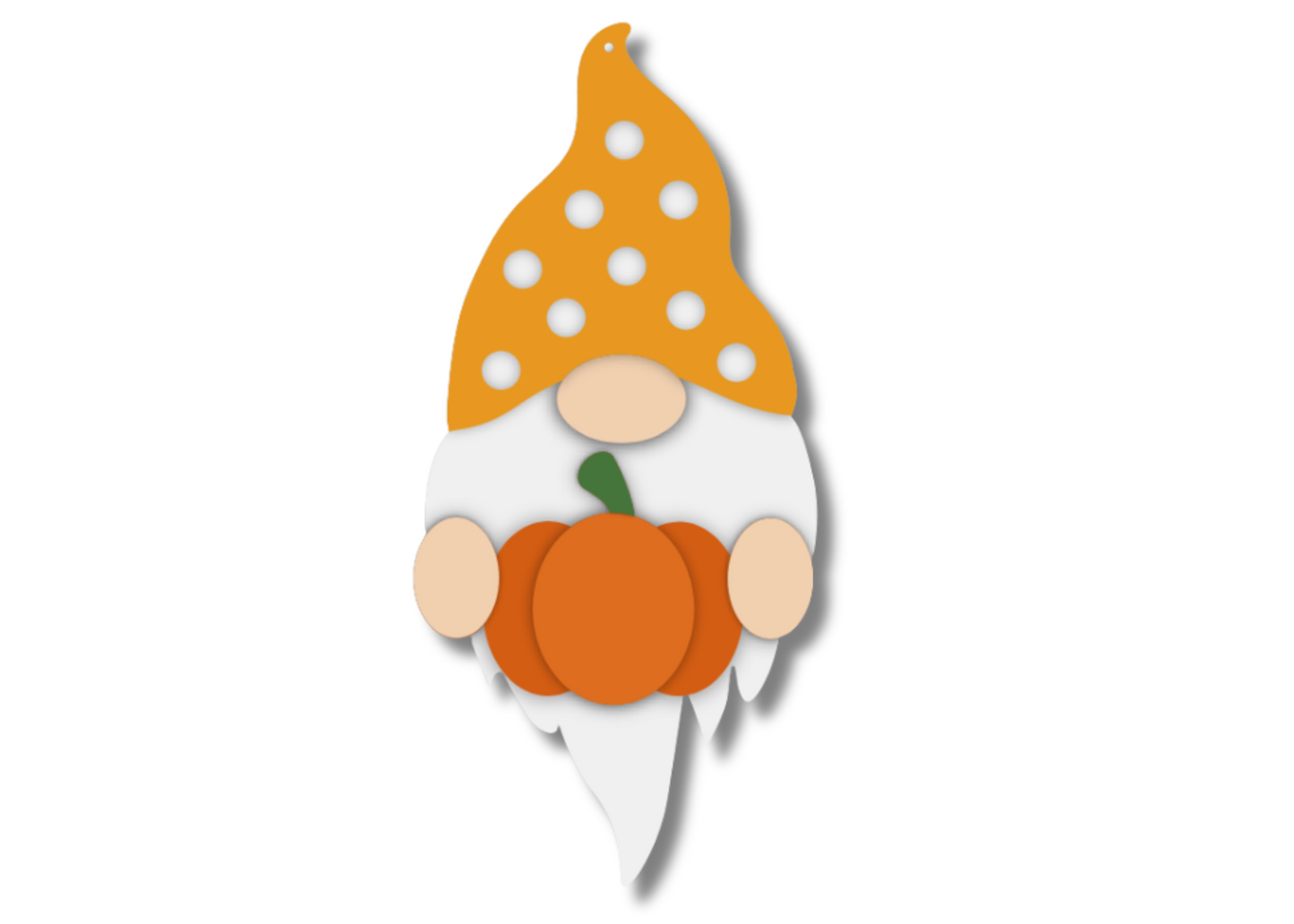 Unfinished Wood Layered Hanging Gnome Holding Pumpkin | 2 Layers | up to 46"