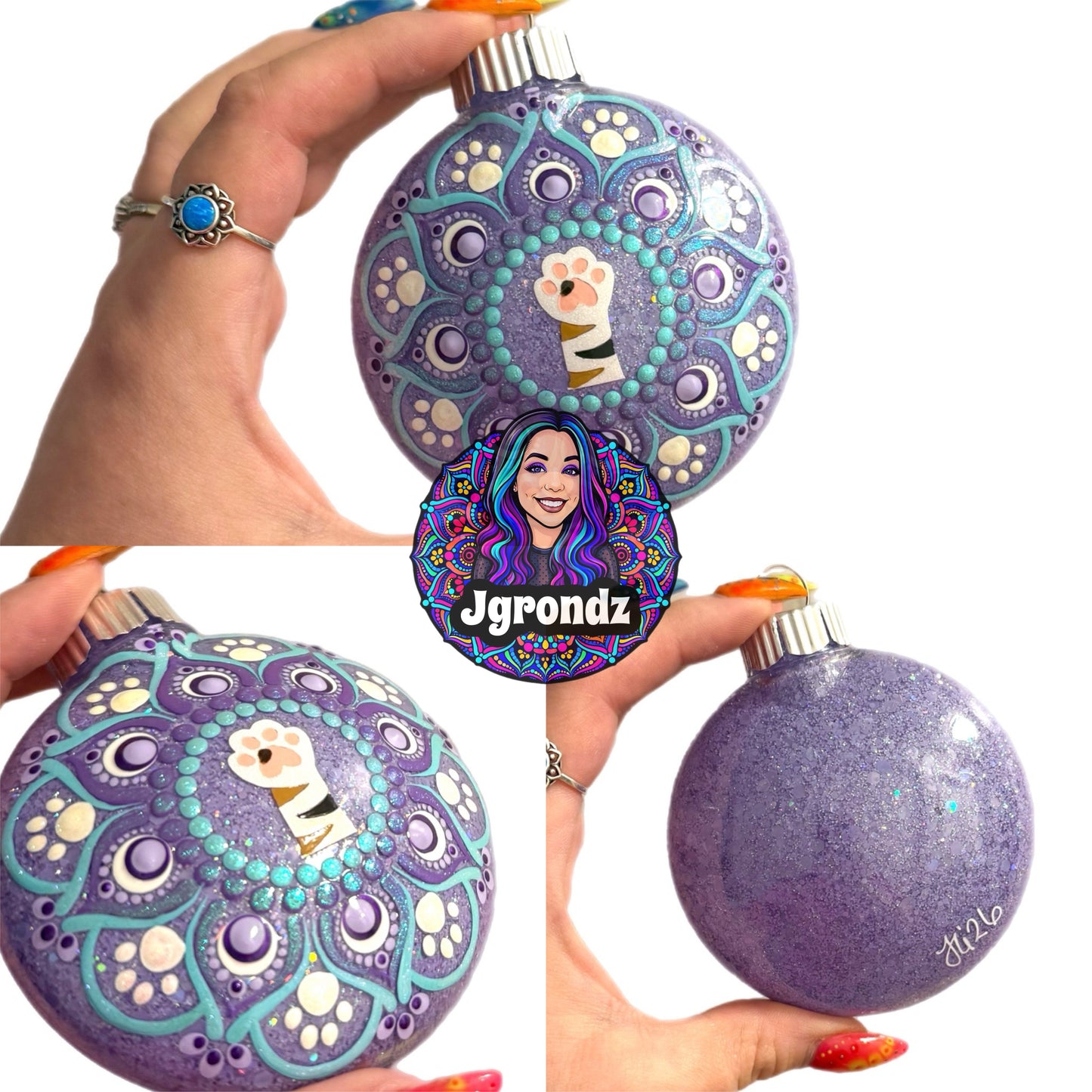 3” Cat Paw Mandala Ornament