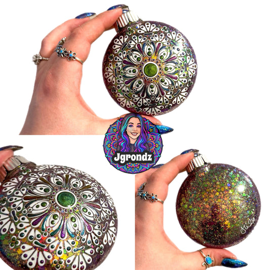 3” Oil Slick Mandala Ornament