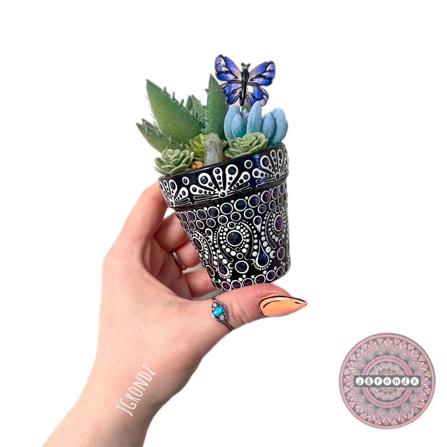 Galaxy/Colorshift Painted Succulent Pot