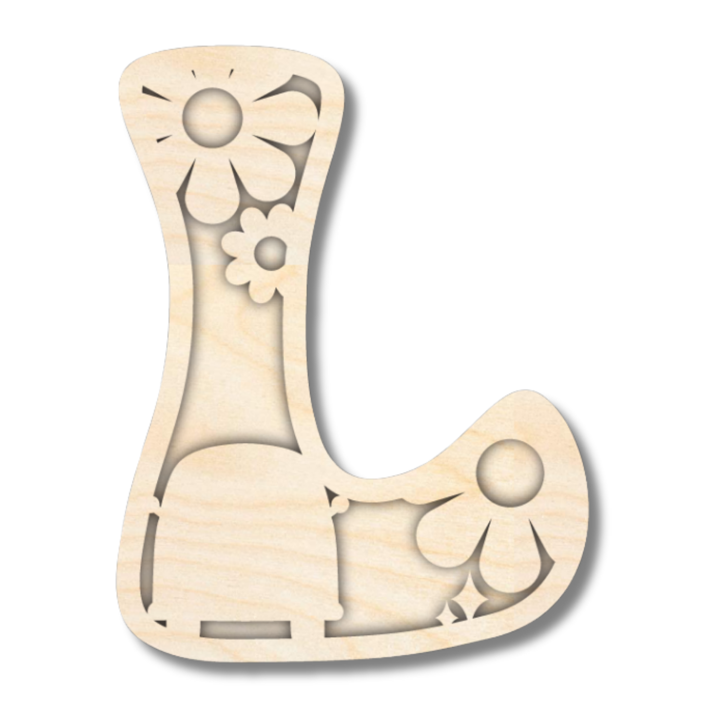 Unfinished Wood Layered Themed Letters | Groovy | A-Z | 2 Piece | up to 24"