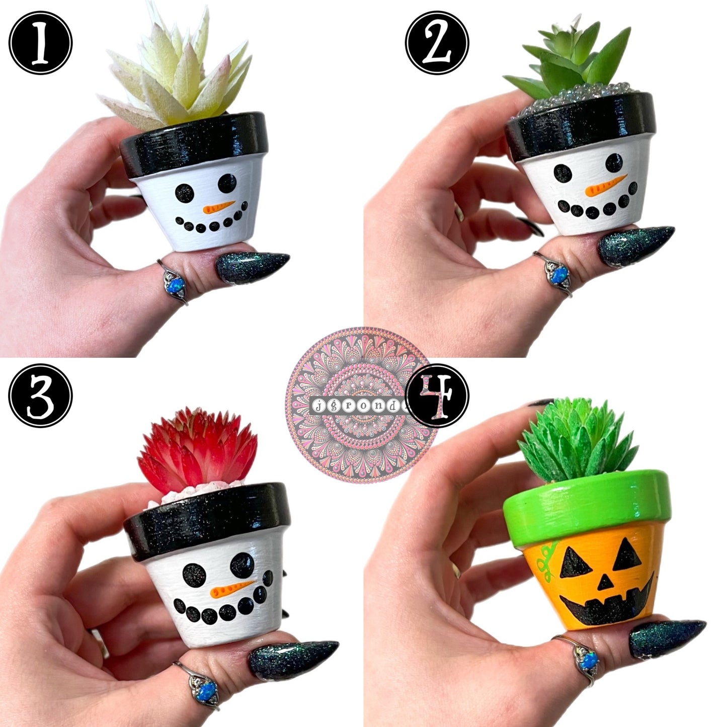 Painted Snowman/Pumpkin Pot