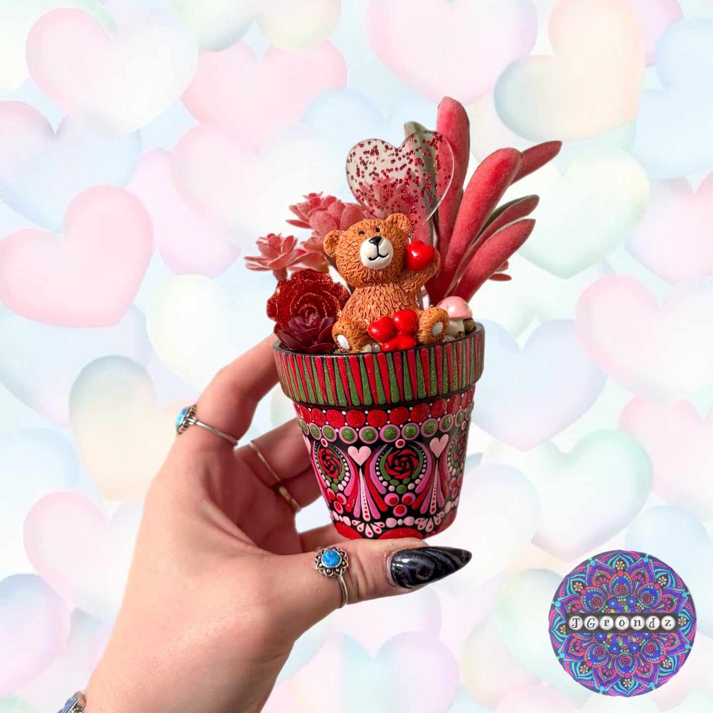 Cutie Pot - Valentines Day Painted Succulent Pot