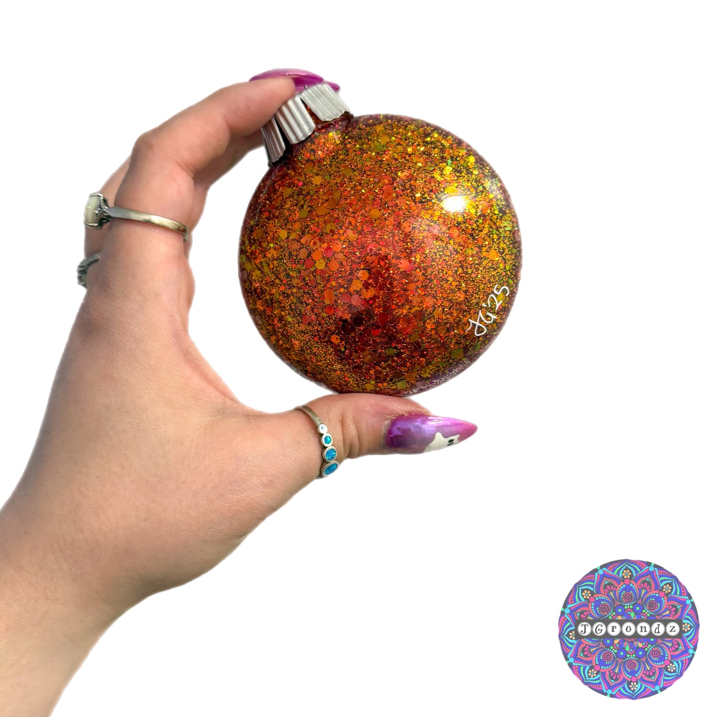 3” Turkey Mandala Glitter Ornament