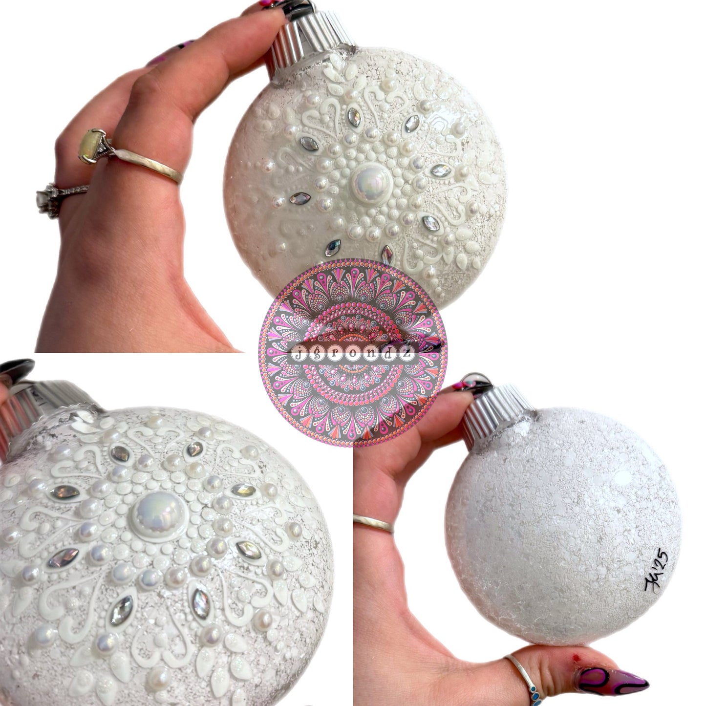 3” Snowflake Mandala Glitter Ornament