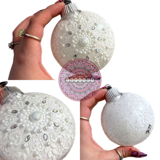 3” Snowflake Mandala Glitter Ornament