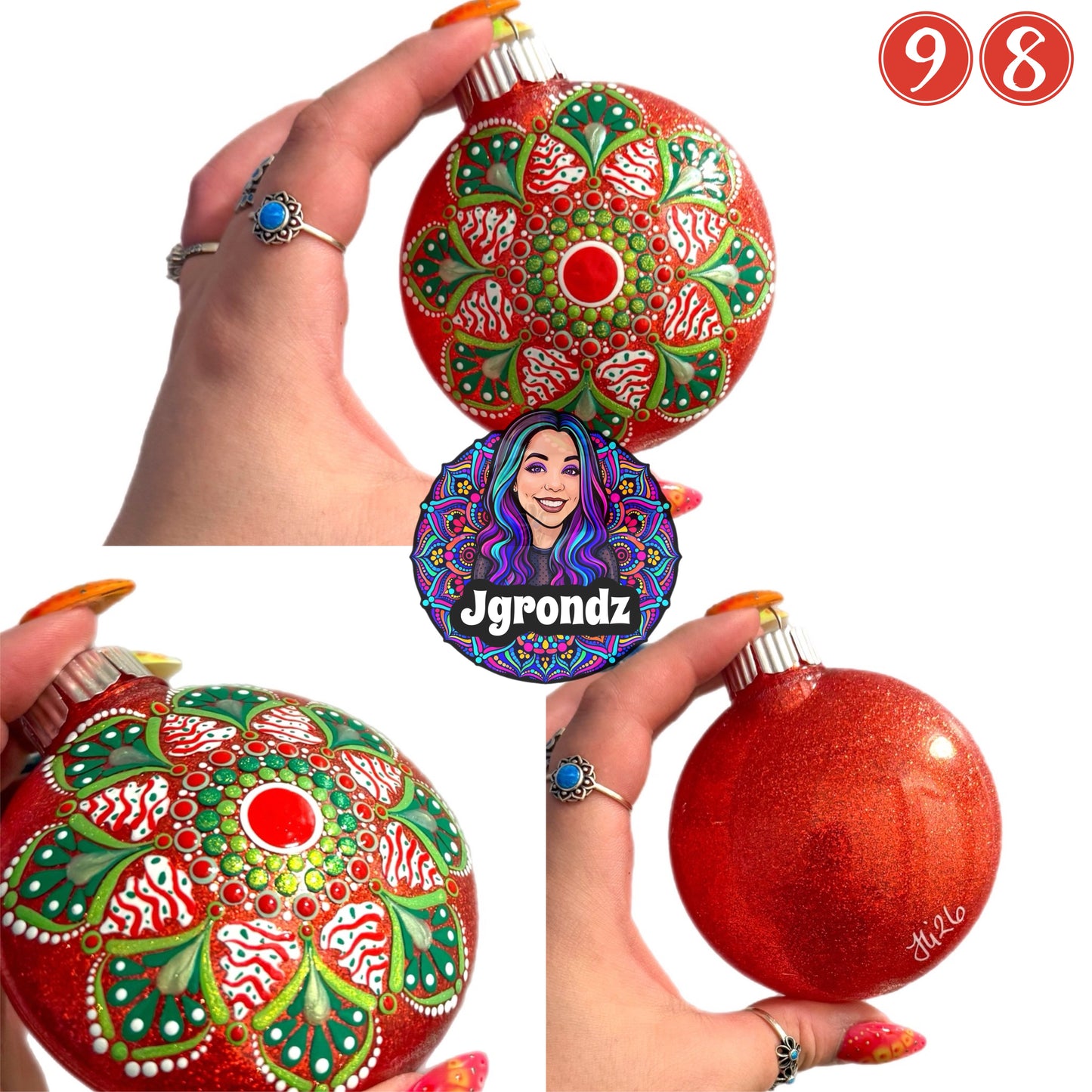 3” Christmas Tree Mandala Ornament