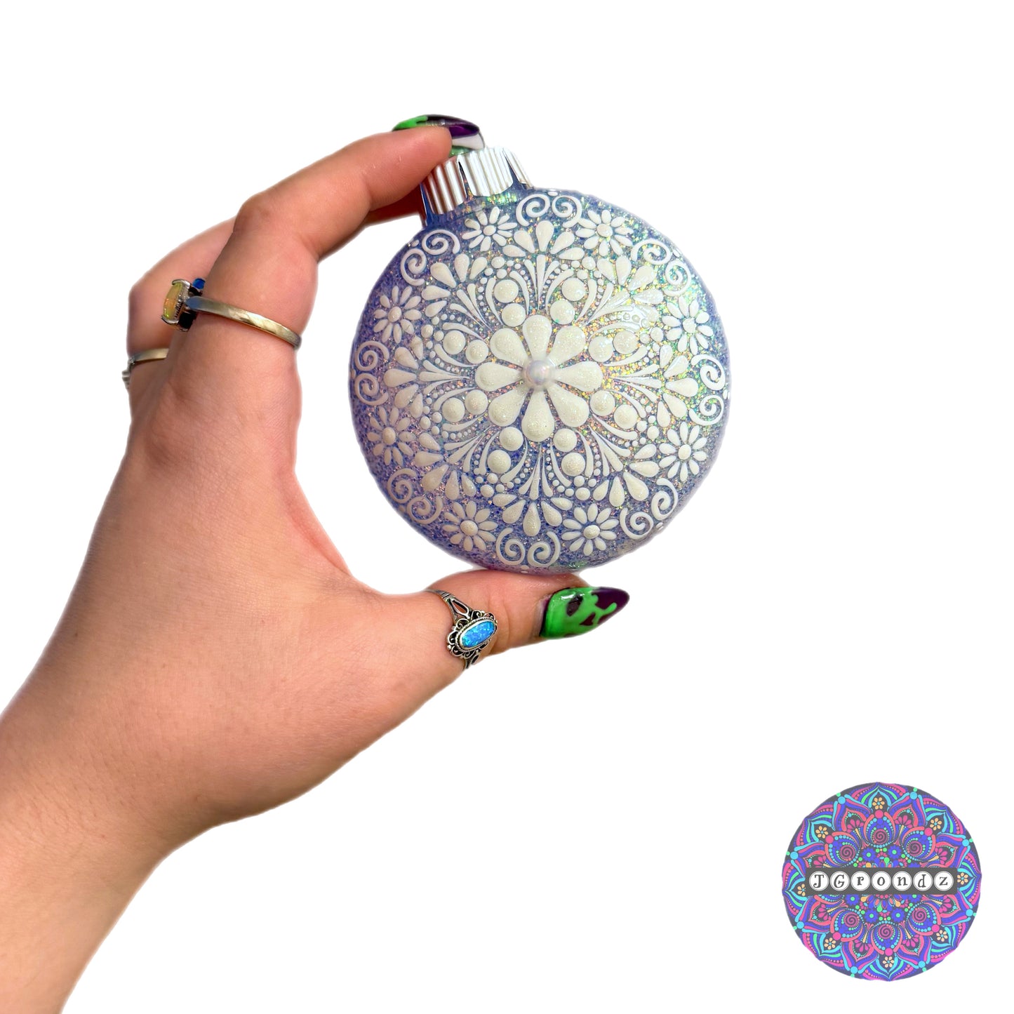 3” Snowflake Mandala Glitter Ornament