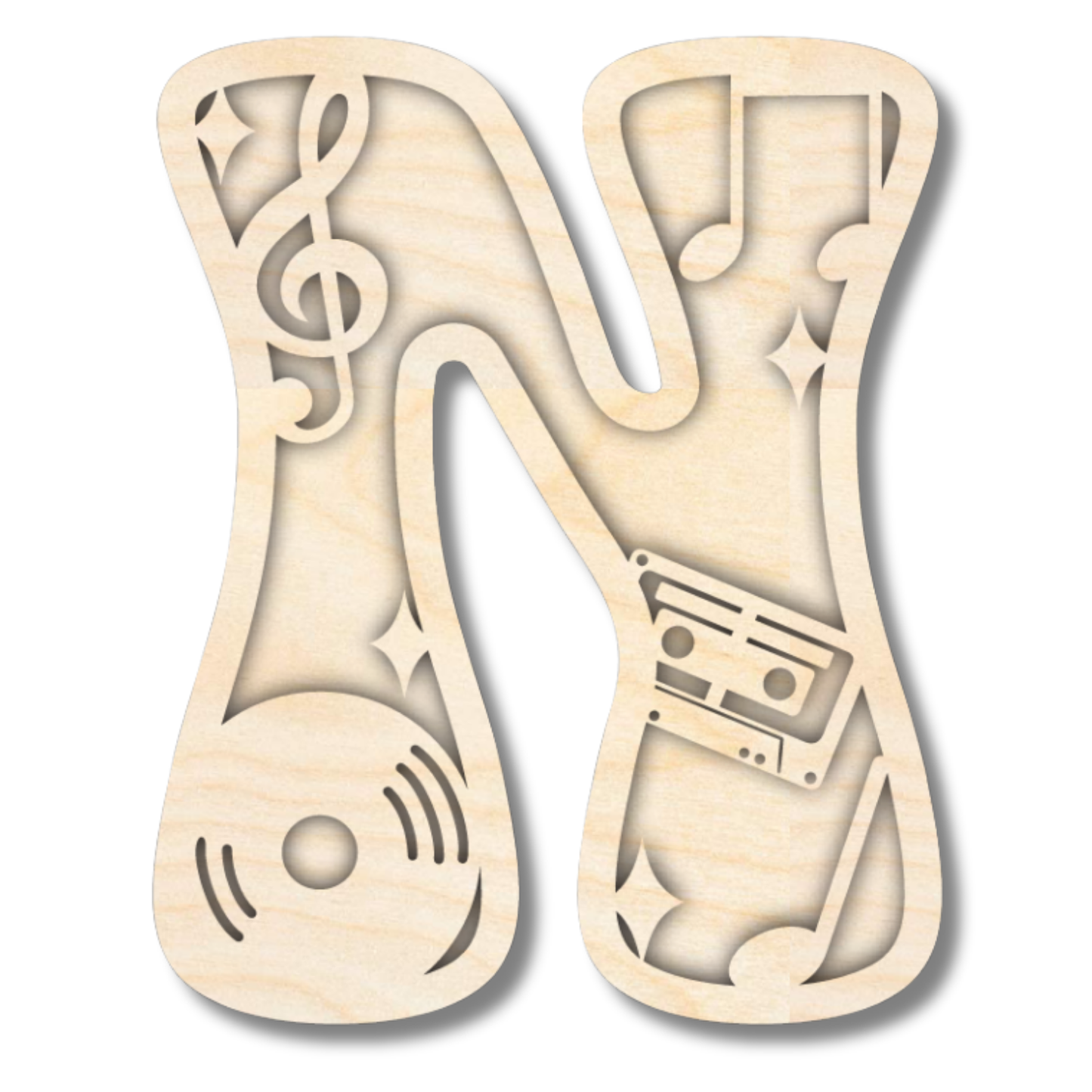 Unfinished Wood Layered Themed Letters | Groovy | A-Z | 2 Piece | up to 24"