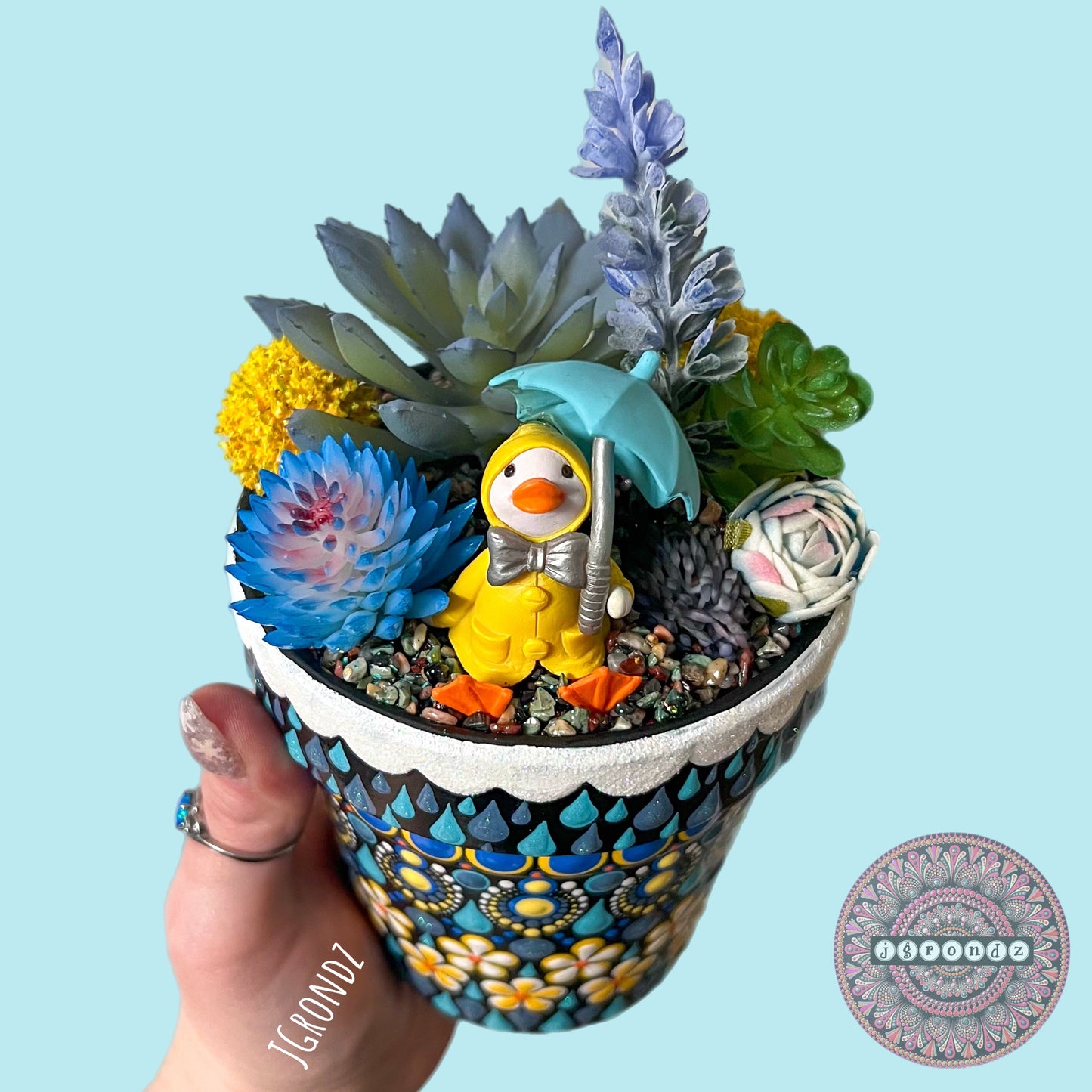XXL Hoppy Pot - Spring/Easter Painted Succulent Pot