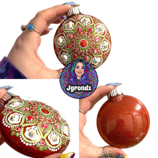 3” Melting Snowman Mandala Ornament