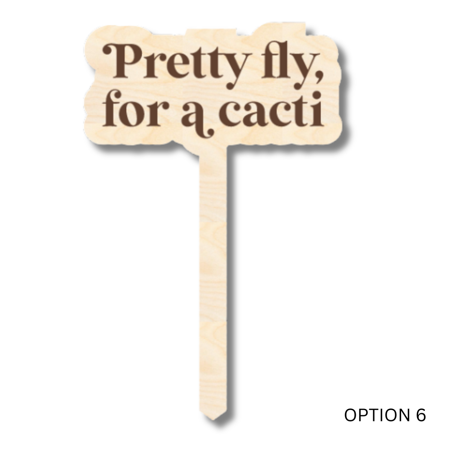 Unfinished Wood Funny Plant Stakes | 24 Options | 5" Tall | 1/8" Wood | Wood Craft Cutout