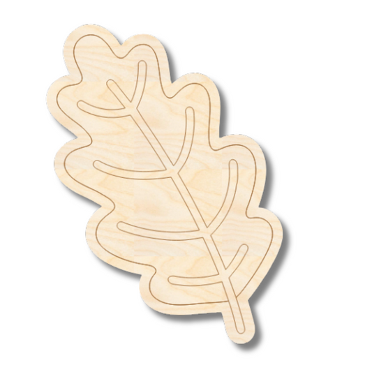 Unfinished Wood Etched Fall Leaf Shape | Paint By Line Crafts | up to 30" DIY