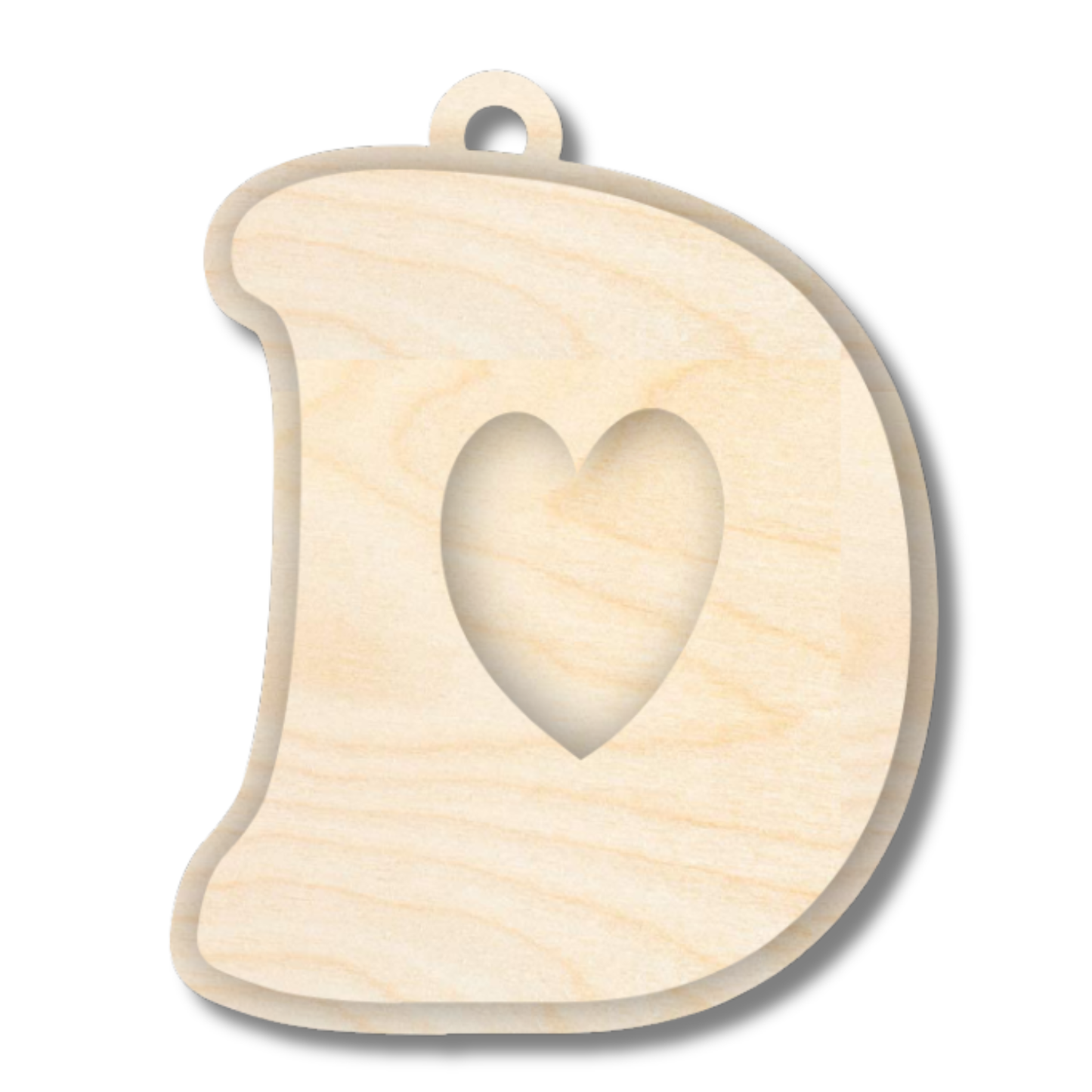 Unfinished Wood Layered Letter Valentines Tags | A-Z | 2 Piece | 6" Tall | 1/8" Wood | Wood Craft DIY