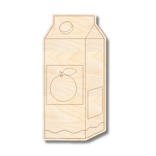 Unfinished Wood Etched Orange Juice Shape | Paint By Line Crafts | up to 30" DIY