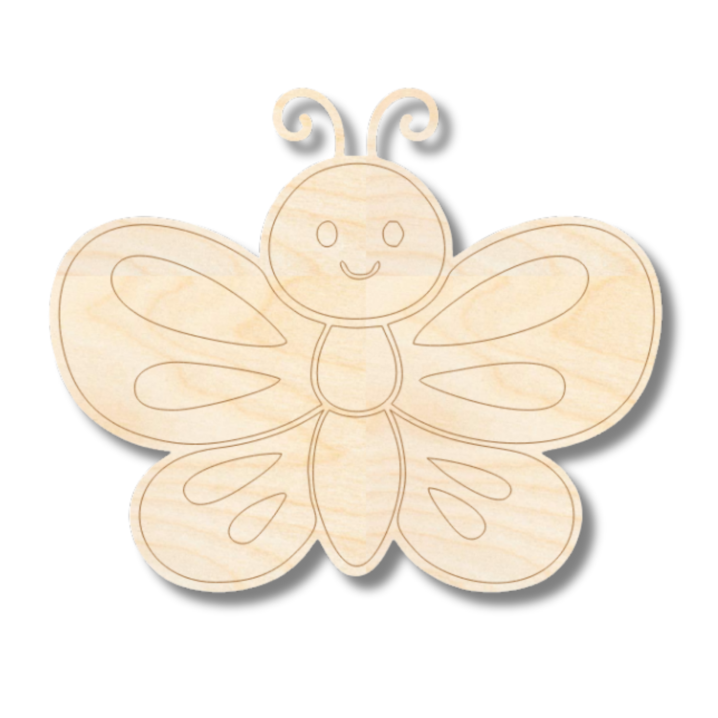 Unfinished Wood Etched Butterfly Shape | Paint By Line Crafts | up to 30" DIY