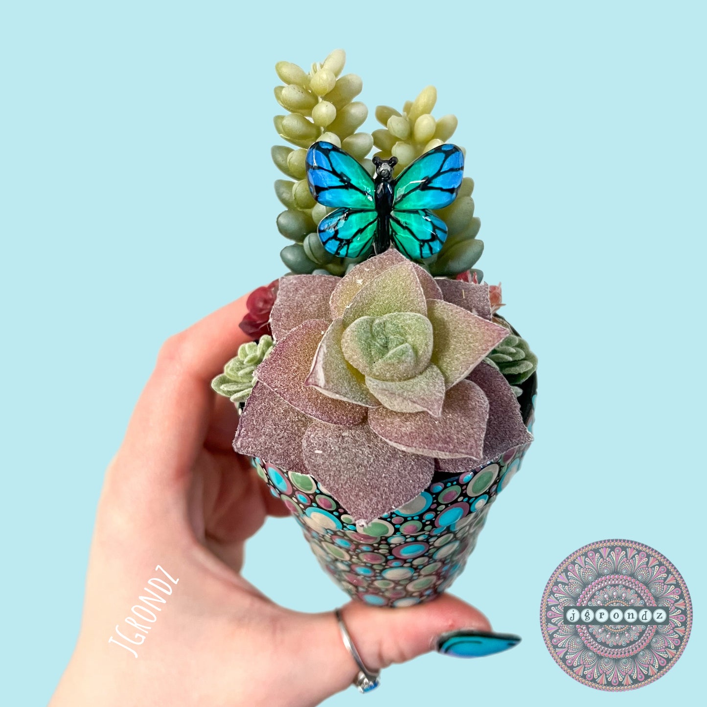 Hoppy Pot - Spring/Easter Painted Succulent Pot