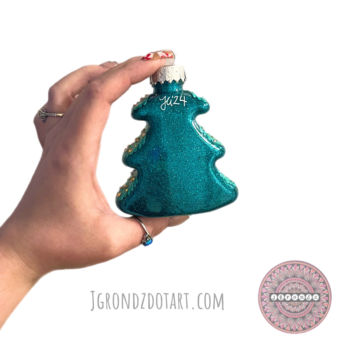 4” Christmas Tree Glitter Ornament