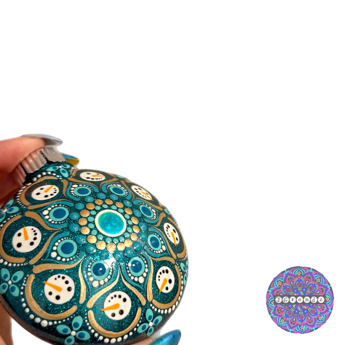 3” Snowman Mandala Glitter Ornament