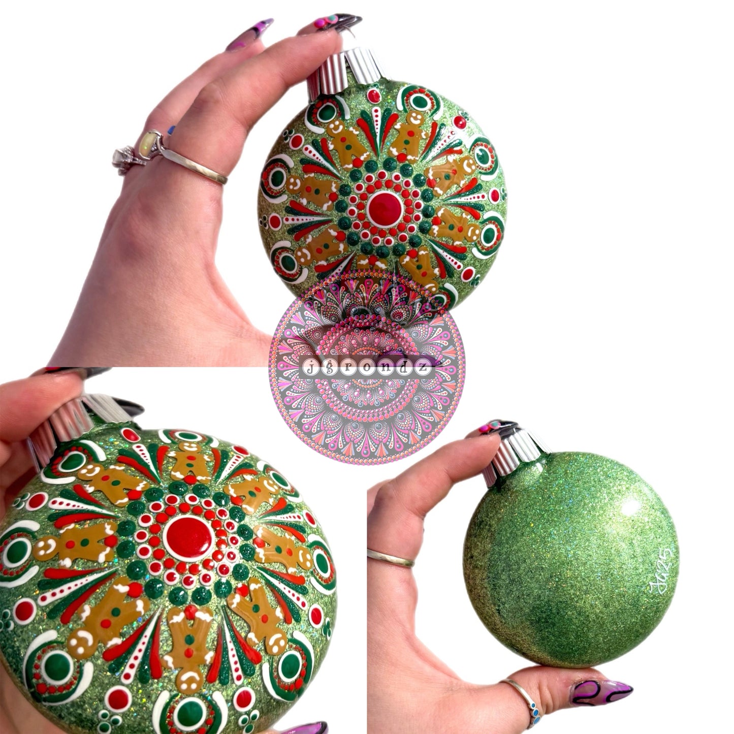 3” Gingerbread Mandala Glitter Ornament