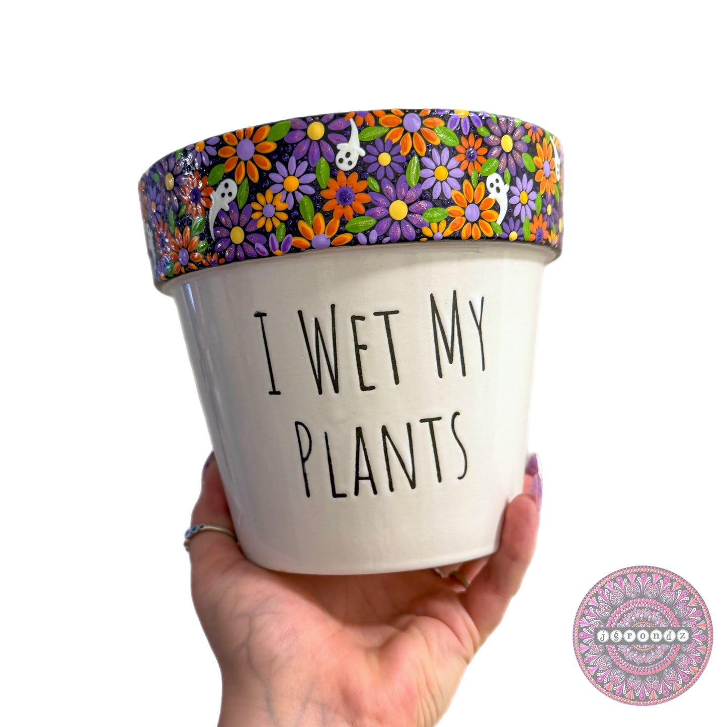 6” I Wet My Plants Flower Border Pot