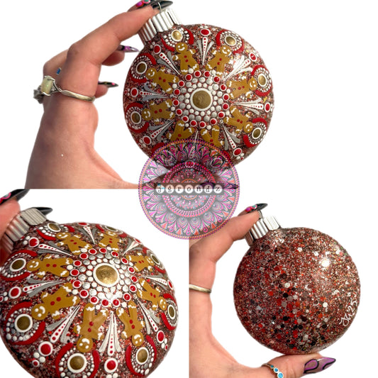 3” Gingerbread Mandala Glitter Ornament