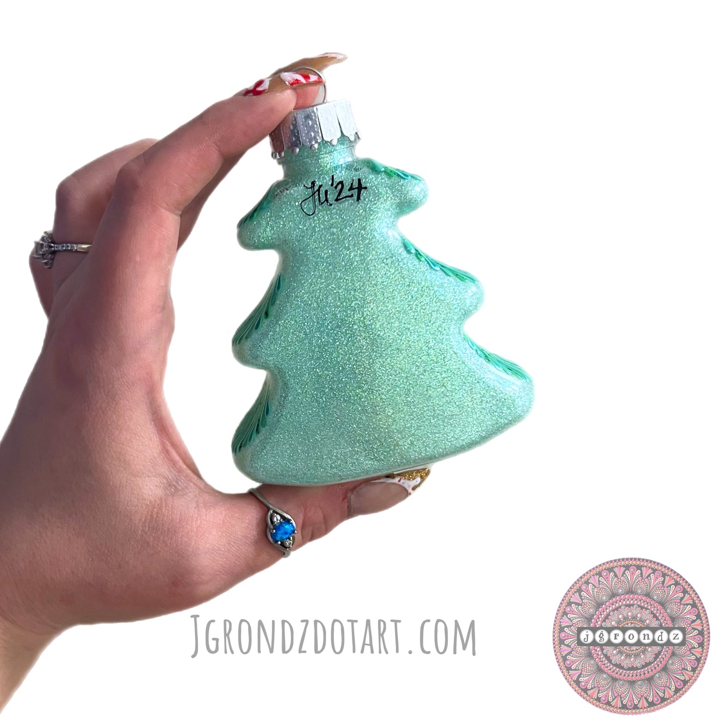 4” Christmas Tree Glitter Ornament