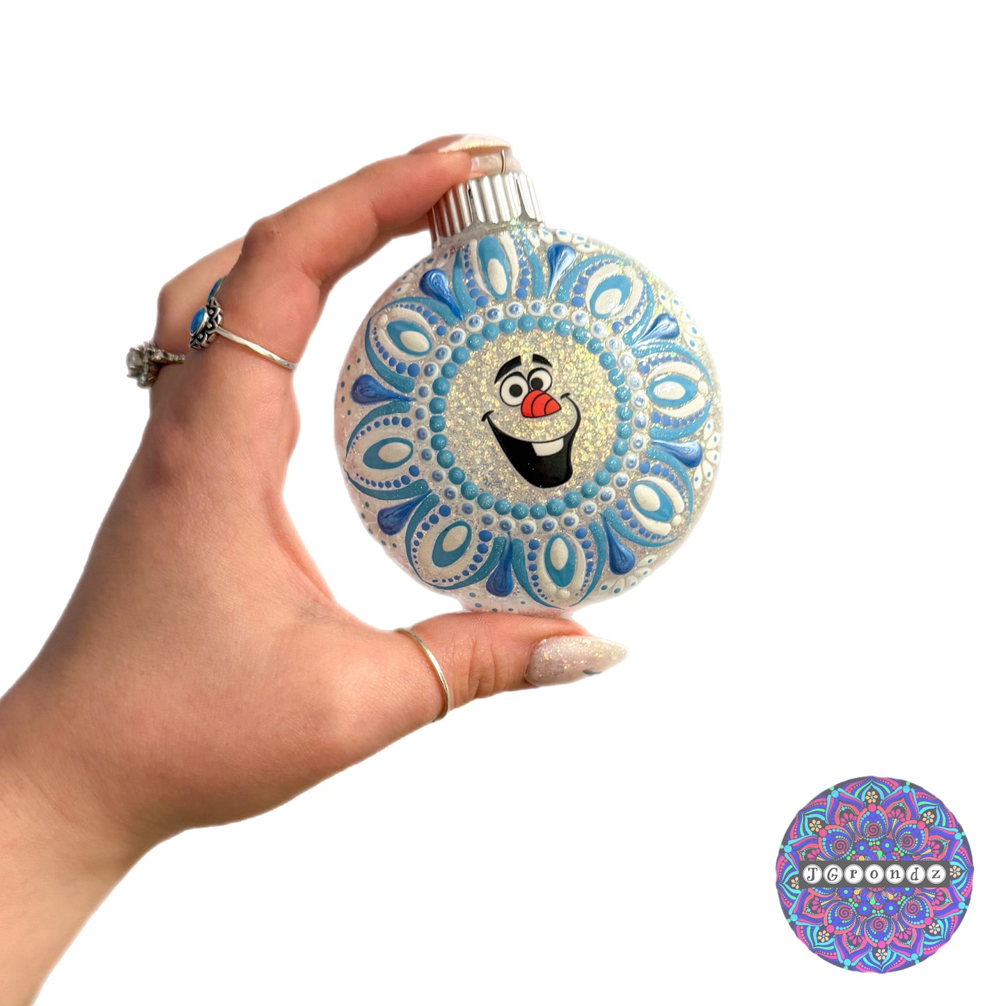 3” Olaf Mandala Glitter Ornament