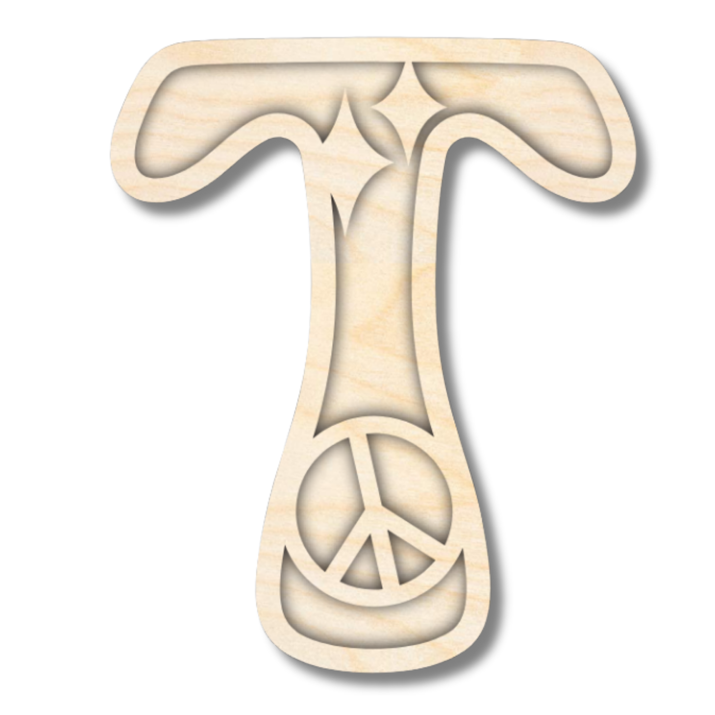 Unfinished Wood Layered Themed Letters | Groovy | A-Z | 2 Piece | up to 24"