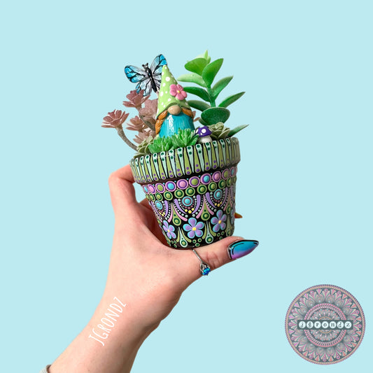 Hoppy Pot - Spring/Easter Painted Succulent Pot