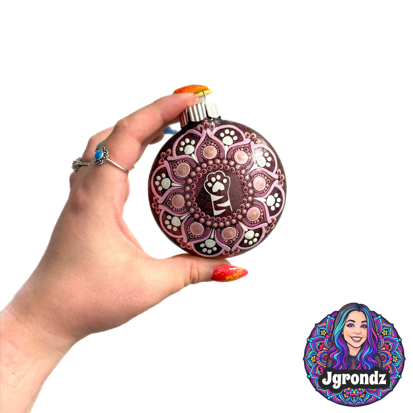 3” Cat Paw Mandala Ornament