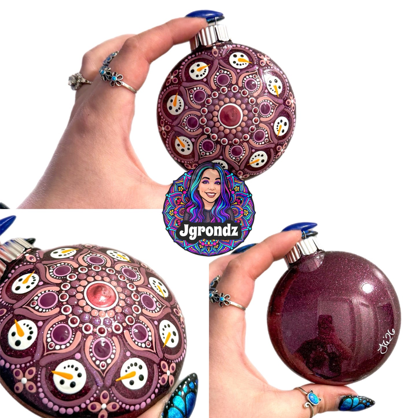 3” Snowman Mandala Ornament