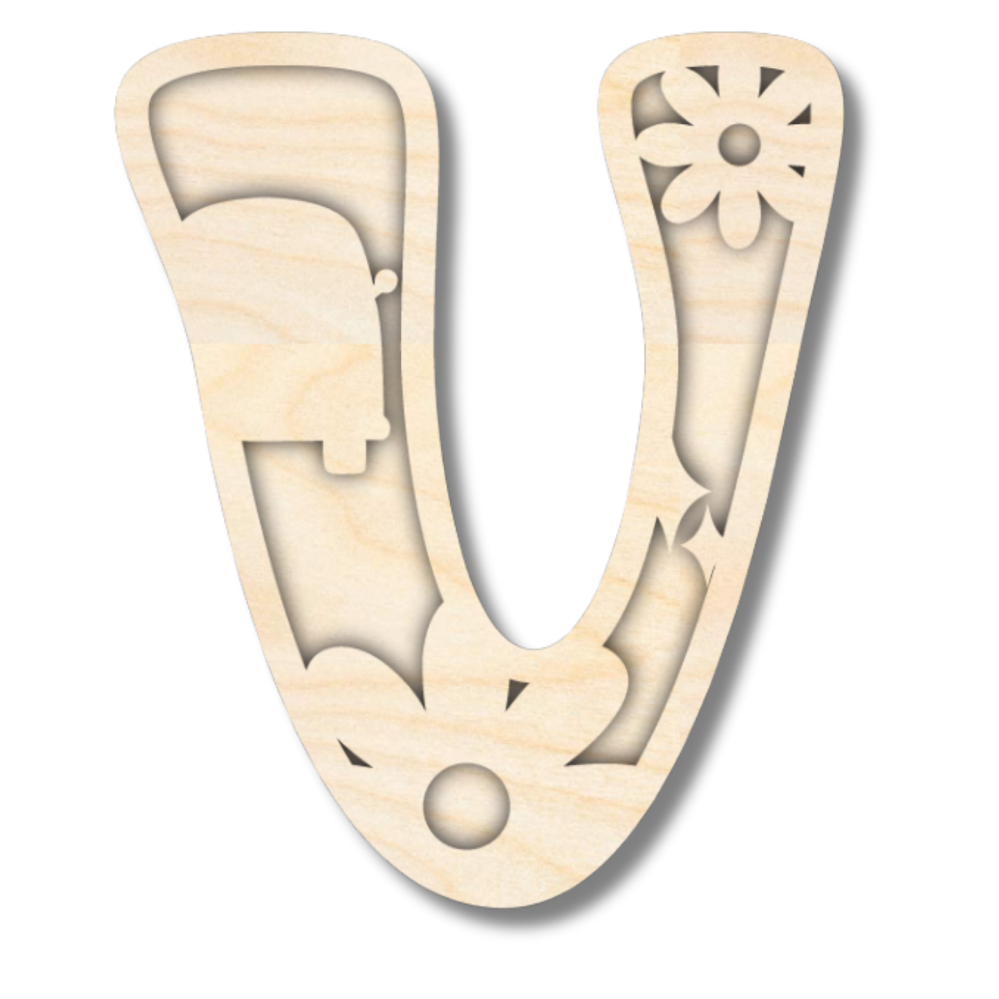 Unfinished Wood Layered Themed Letters | Groovy | A-Z | 2 Piece | up to 24"