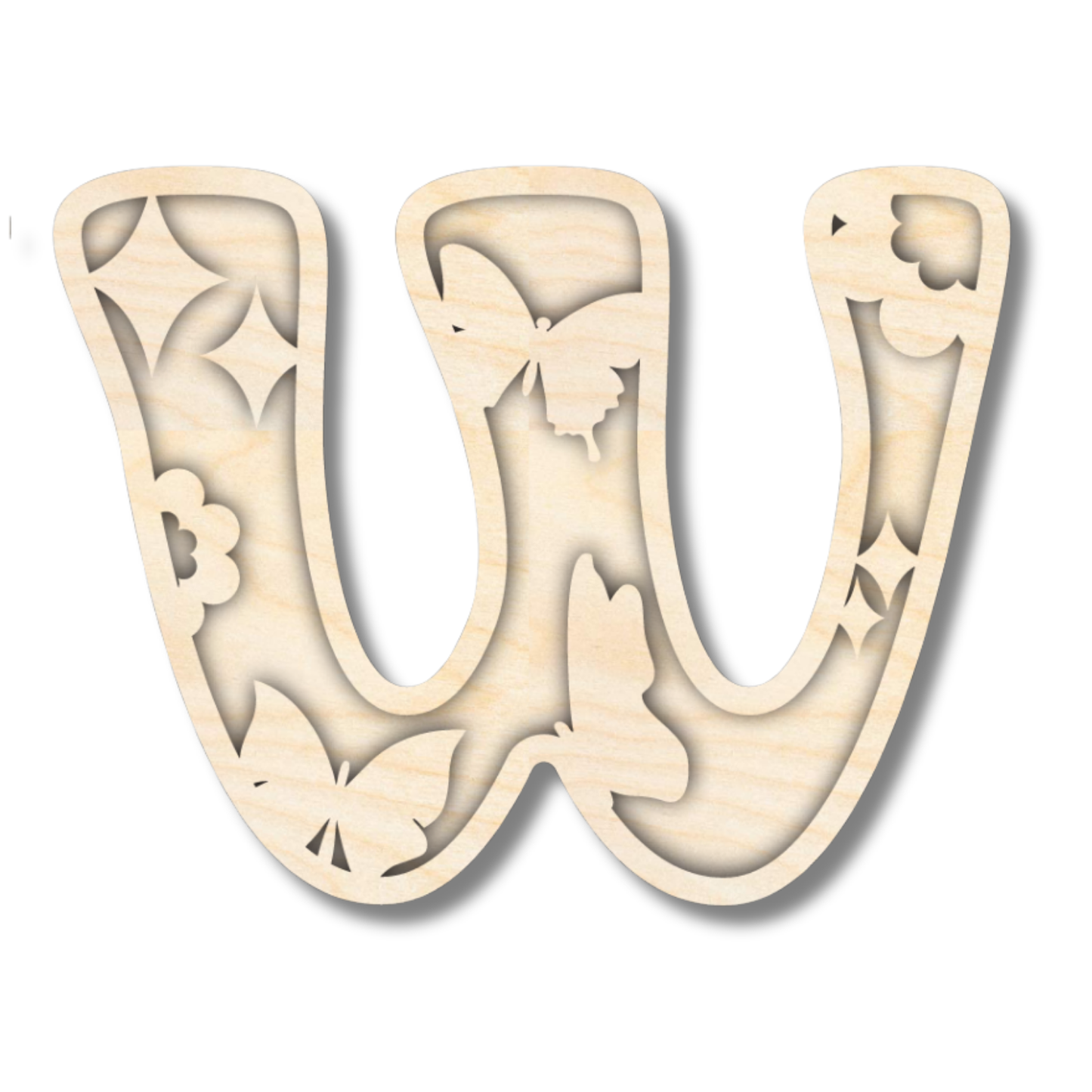 Unfinished Wood Layered Themed Letters | Groovy | A-Z | 2 Piece | up to 24"