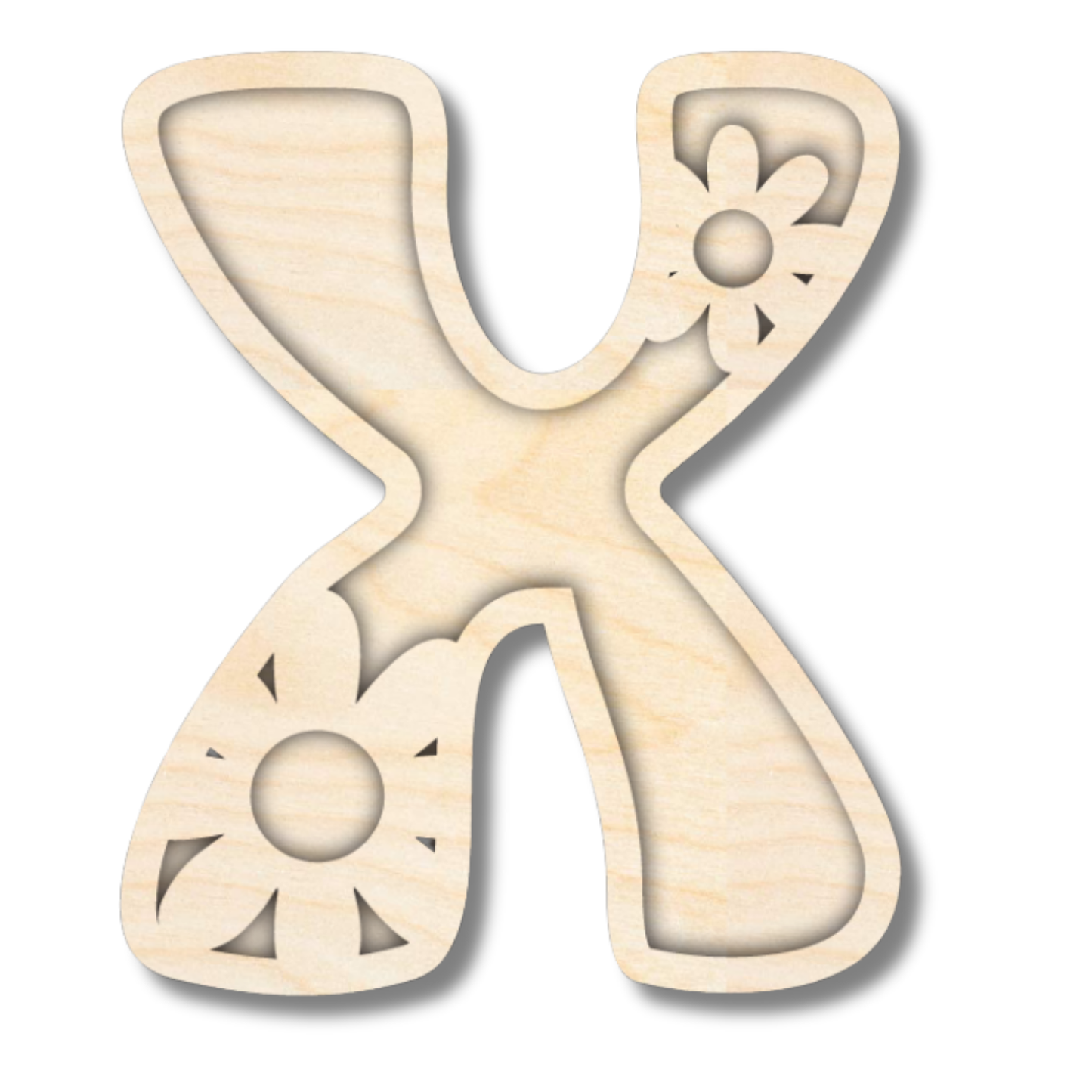 Unfinished Wood Layered Themed Letters | Groovy | A-Z | 2 Piece | up to 24"