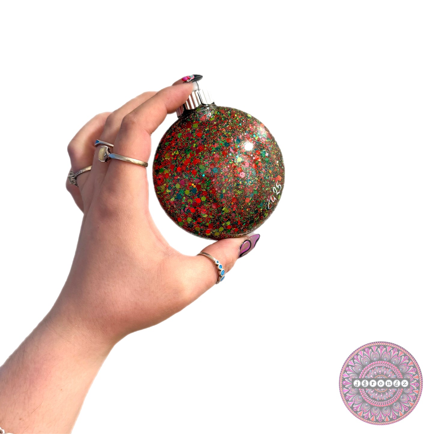 3” Penguin Mandala Glitter Ornament