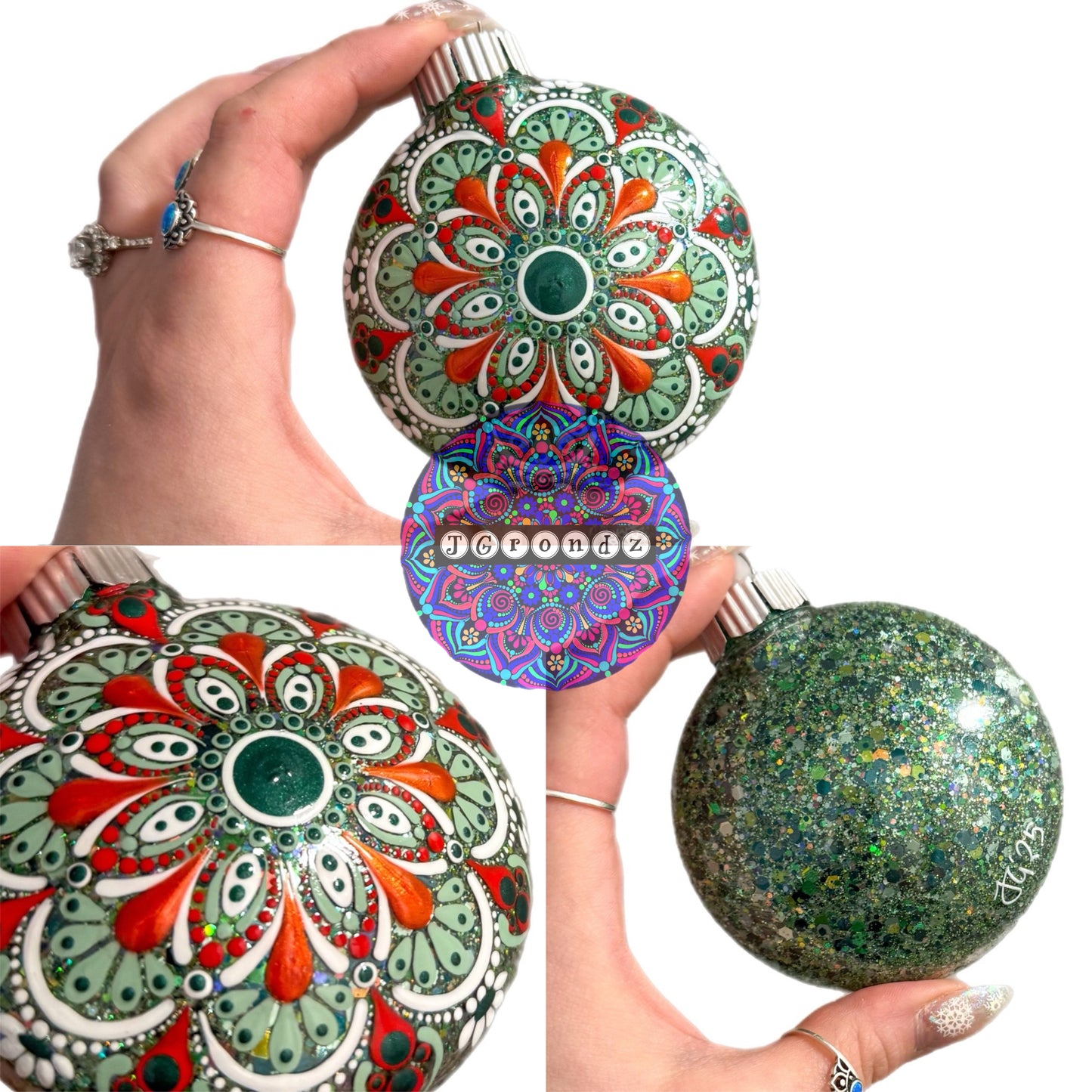 3” Mandala Glitter Ornament